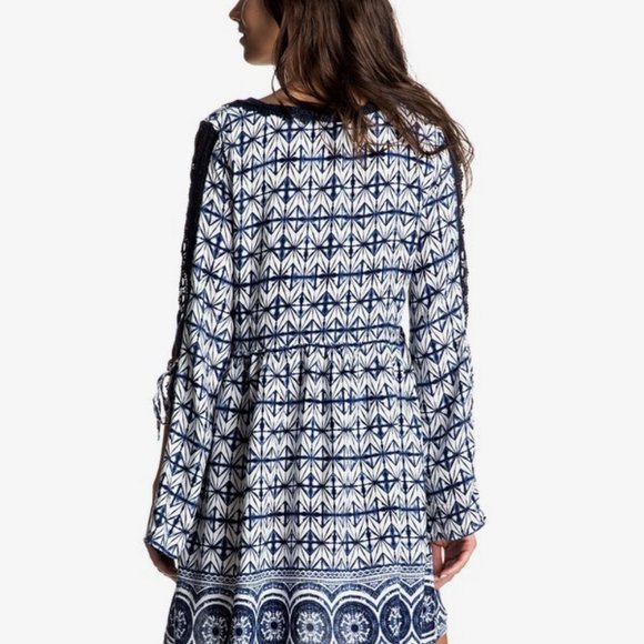 NWT Roxy Wendi Lace Printed Dress - M - Picture 2 of 5